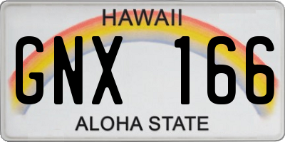 HI license plate GNX166