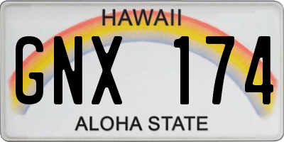 HI license plate GNX174