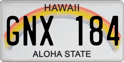 HI license plate GNX184