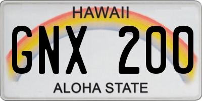 HI license plate GNX200