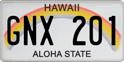 HI license plate GNX201