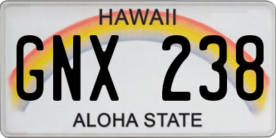HI license plate GNX238