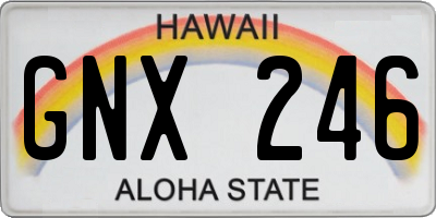 HI license plate GNX246