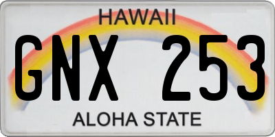 HI license plate GNX253