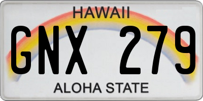 HI license plate GNX279