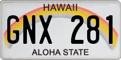 HI license plate GNX281