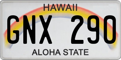 HI license plate GNX290