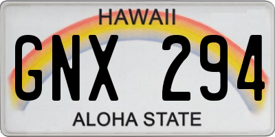 HI license plate GNX294