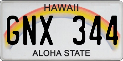 HI license plate GNX344