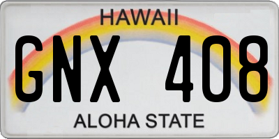HI license plate GNX408
