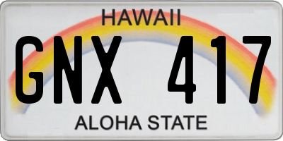 HI license plate GNX417