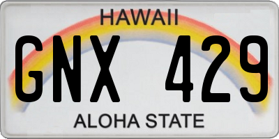 HI license plate GNX429