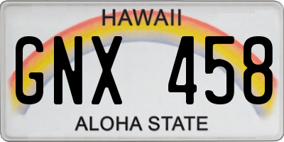 HI license plate GNX458