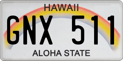 HI license plate GNX511