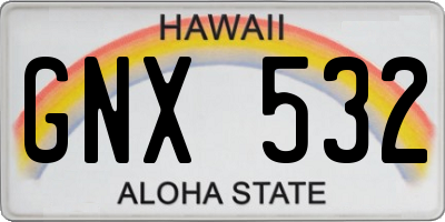 HI license plate GNX532