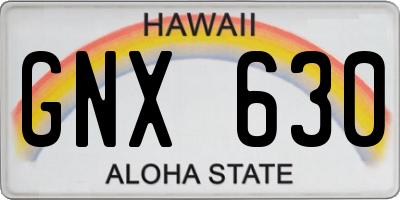 HI license plate GNX630