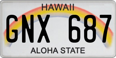 HI license plate GNX687