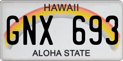 HI license plate GNX693