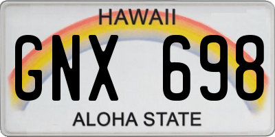 HI license plate GNX698