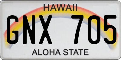 HI license plate GNX705