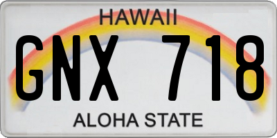 HI license plate GNX718