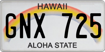 HI license plate GNX725