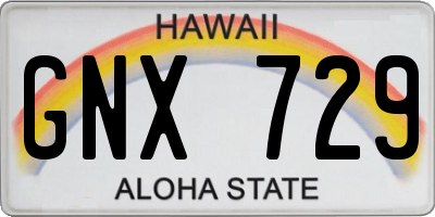 HI license plate GNX729