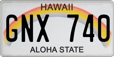 HI license plate GNX740