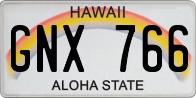 HI license plate GNX766