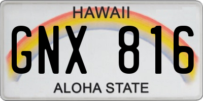 HI license plate GNX816