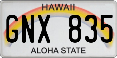 HI license plate GNX835