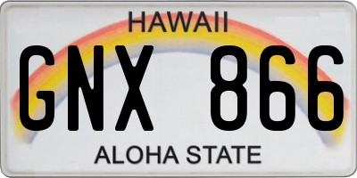 HI license plate GNX866