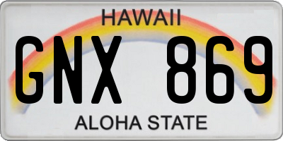 HI license plate GNX869