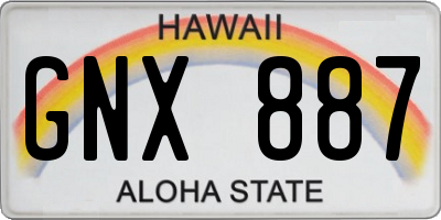 HI license plate GNX887