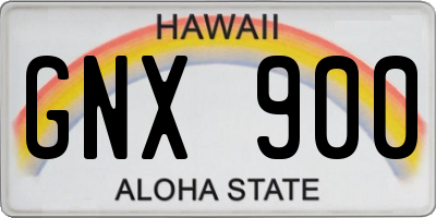 HI license plate GNX900