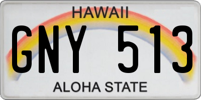 HI license plate GNY513