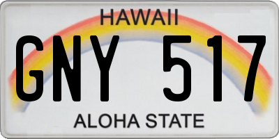 HI license plate GNY517