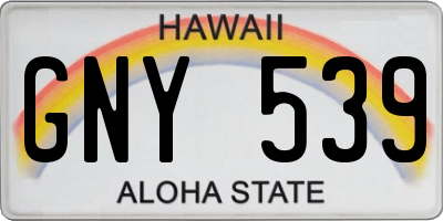 HI license plate GNY539