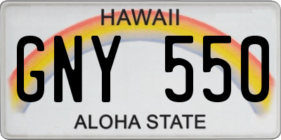 HI license plate GNY550