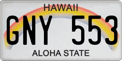 HI license plate GNY553