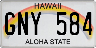 HI license plate GNY584
