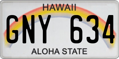 HI license plate GNY634