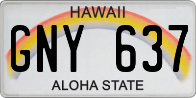 HI license plate GNY637