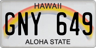 HI license plate GNY649