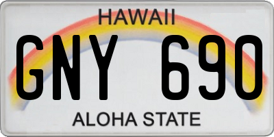 HI license plate GNY690
