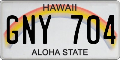 HI license plate GNY704