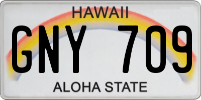 HI license plate GNY709