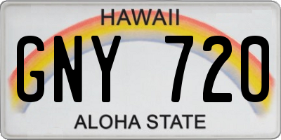 HI license plate GNY720