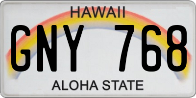 HI license plate GNY768