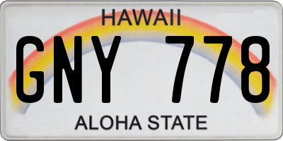 HI license plate GNY778